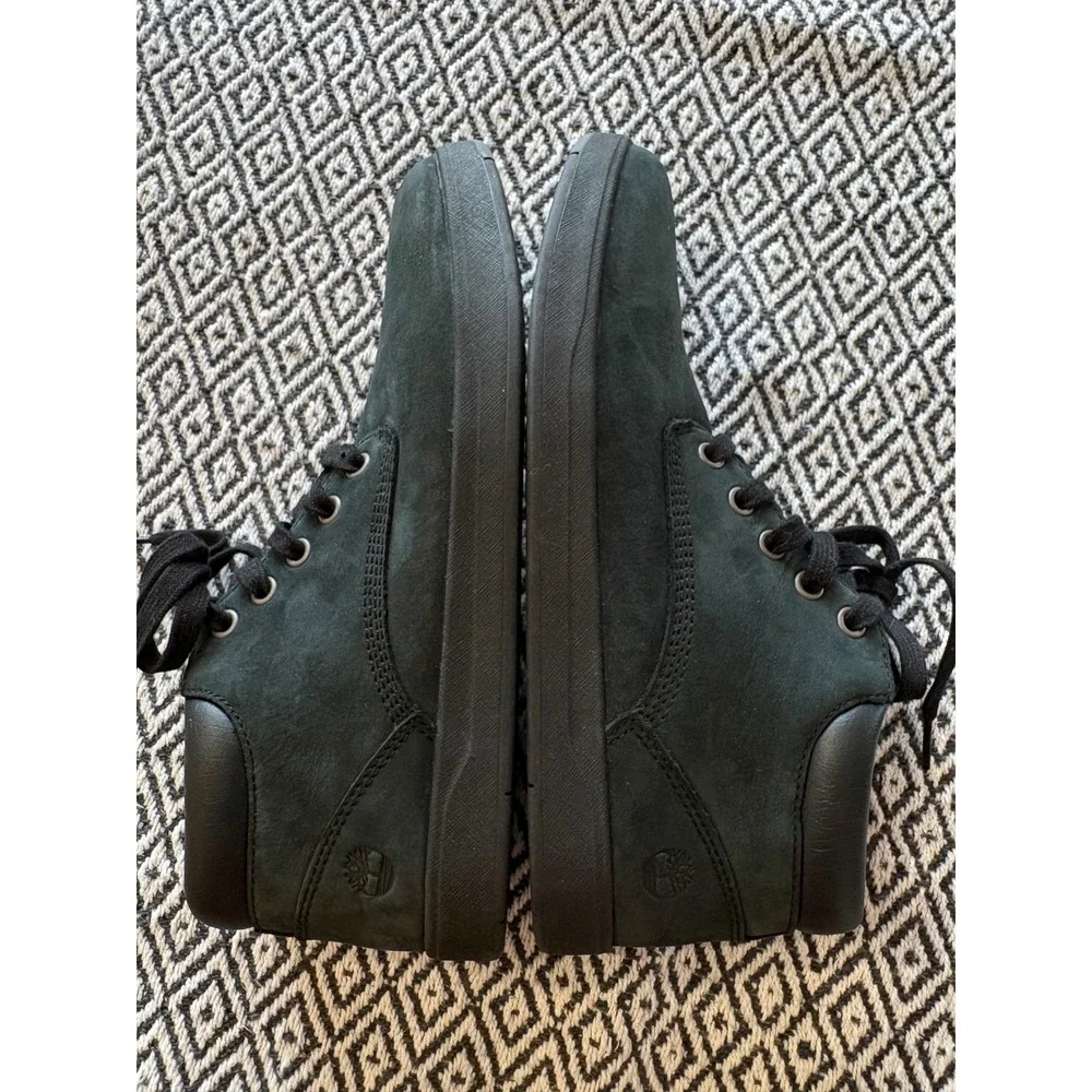 Timberland Chukka Boots Mens 6.5 Black Nubuck Leather Side Zip Sneaker
